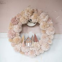 Pom Pom Wreath With Village House