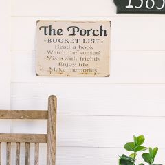 Porch Bucket List Metal Wall Sign