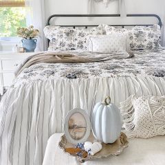 Portabella Floral Ruffled Coverlet
