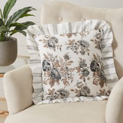 Portabella Floral Ruffled Throw Pillow