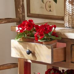 Potted Mini Faux Red Geranium