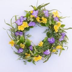 Prairie Flower and Mixed Greenery Wreath