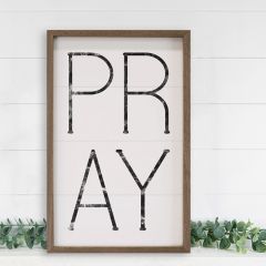Pray White Framed Wall Art