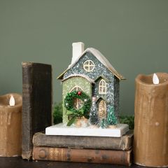 Pre Lit Snowy Village House