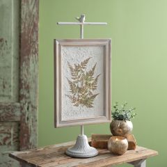 Pressed Botanical Fern on Pedestal Stand