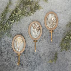 Pressed Flower Wall Hook Set of 3