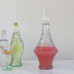 Pressed Glass Decanter with Stopper