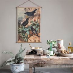 Pretty Birds Bamboo Scroll Wall Decor