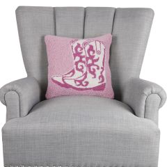 Pretty in Pink Cowboy Boots Hook Pillow