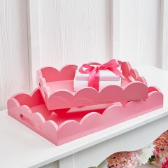 Pretty in Pink Scalloped Trays Set of 2