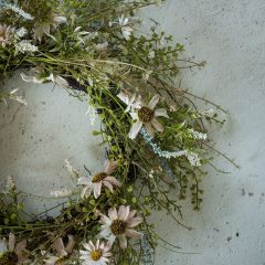 Pretty Pale Pink Faux Wildflower Wreath