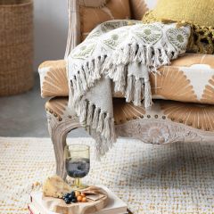 Pretty Pattern Fringed Throw Blanket