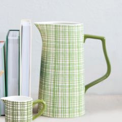 Pretty Patterned Stoneware Pitcher