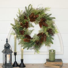 Pretty Pinecones Mixed Cedar Wreath