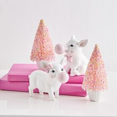 Pretty Pink Bottlebrush Trees Set of 2