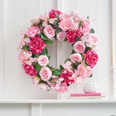 Pretty Pink Floral Wreath