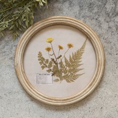 Pretty Pressed Foliage Round Frame Wall Art