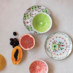 Pretty Print Stoneware Plate Set of 3