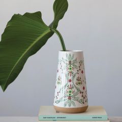 Pretty Print Stoneware Vase