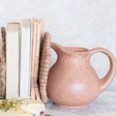 Pretty Rose Stoneware Pitcher