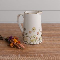 Pretty Wildflowers Handled Pitcher