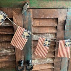 Primitive American Flag Banner Garland