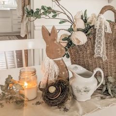 Primitive Bunny With Star Tabletop Accent