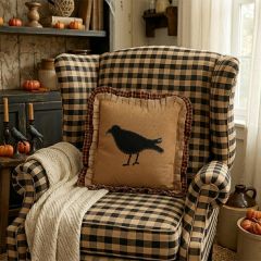 Primitive Crow Applique Throw Pillow