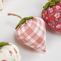 Primitive Fabric Strawberry Set of 10 In Berry Basket