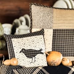 Primitive Farmhouse Crow Throw Pillow 10 Inch
