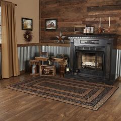 Primitive Farmhouse Jute Area Rug With Pad