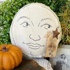 Primitive Handmade Man in the Moon Pillow