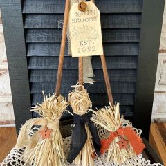 Primitive Handmade Mini Witch Brooms Set of 3