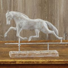 Primitive Horse Weathervane on Wood Base