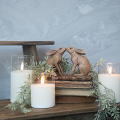 Primitive Kissing Bunnies Figure