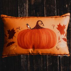 Primitive Orange Pumpkin Lumbar Pillow
