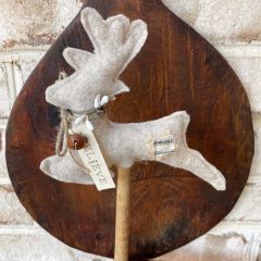 Primitive Reindeer on Spindle Stand
