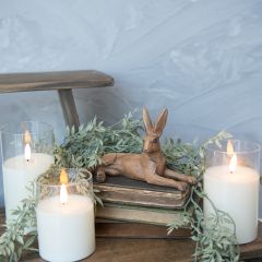 Primitive Resting Bunny Figure