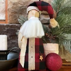 Primitive Santa Plaid Shelf Sitter