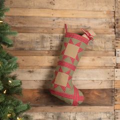 Primitive Star Plaid Stocking Set of 2