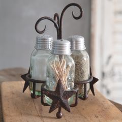 Primitive Star Salt and Pepper Toothpick Caddy