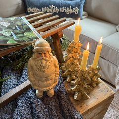 Primitive Winter Santa Figurine