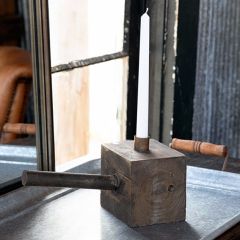 Primitive Wood Block Taper Holder