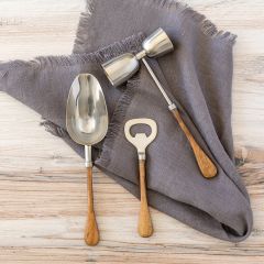 Primitive Wood Handled Barware Boxed Set of 3