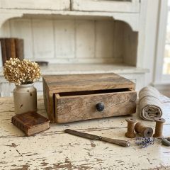 Primitive Wood Single Drawer Cupboard