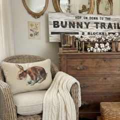 Printed Bunny Lumbar Pillow
