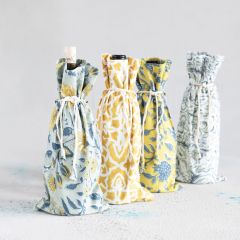 Printed Pattern Wine Bag Set of 4