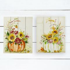 Pumpkin Bouquet Autumn Wall Art Set of 2
