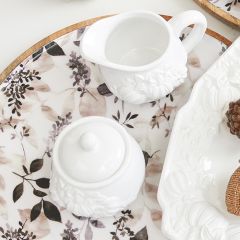 Pumpkin Embossed Classic Sugar and Creamer Set