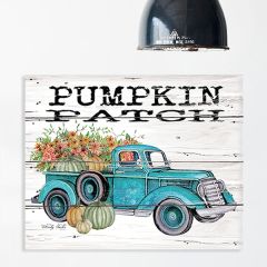 Pumpkin Patch Truck Wood Pallet Wall Art